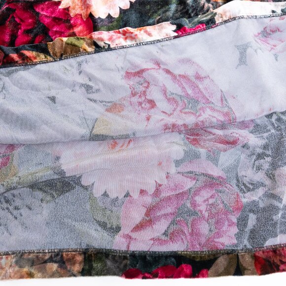 Johnny Was Rosa Velvet Front Notch Dress Floral Maxi Boho Silk Blend Size XL - Picture 14 of 16